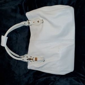 B collection white leather bag GUC